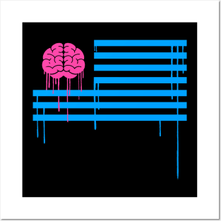 Brain Flag Posters and Art